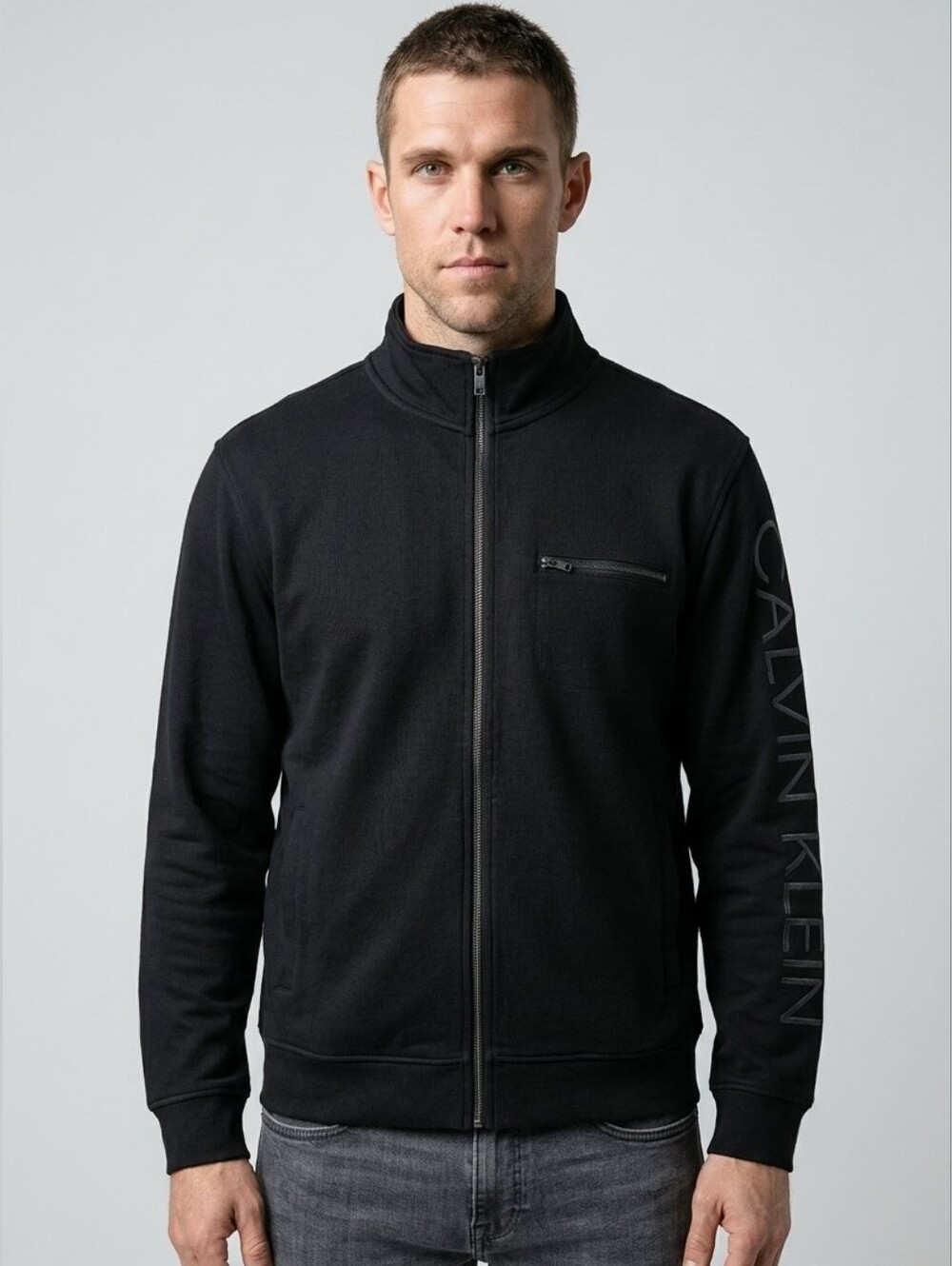 Calvin Klein Black Full-Zip Lightweight Jacket
